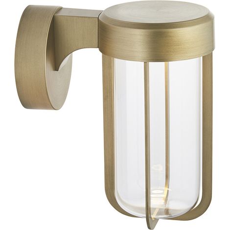 Merano Benevento Applique d'extérieur LED intégrée finition or brossé et verre transparent IP44
