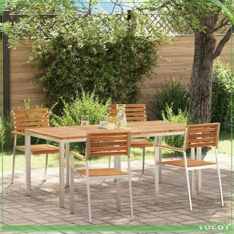 Ensemble de jardin - FAF7291712451027 - Acacia massif - 4 places - Finition mate anti-taches (1/5)