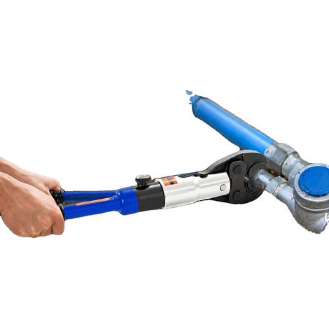 Pressa per tubi, forza di crimpatura 10T, 9 matrici incluse, compatibile con tubi da 12 a 32 mm, impugnatura ergonomica, custodia compatta per il trasporto. (1/5)