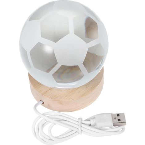 Veilleuse Boule de Cristal 3d avec Socle en Bois Led (1/5)