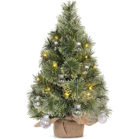60cm Mini Sapin De Noel Lumineux LED, Petit Sapin De Noel Lumineux LED, Decoration Table Noël Artificiel Christmas Tree Avec Lumières Et Ornements Boule, Decoration De Noel Pour La Maison Et Le Bureau (1/5)