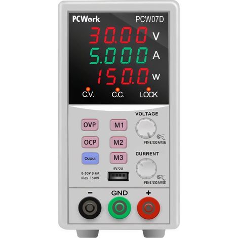 Fuente Alimentacion Digital Laboratorio 0-50vdc 0-6amp Pcwork Pcw07d (1/4)