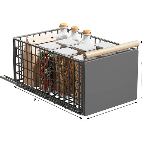 Schrankorganizer, Ausziehbares Design, Edelstahlkonstruktion, Groß, 1-stufig (1/2)