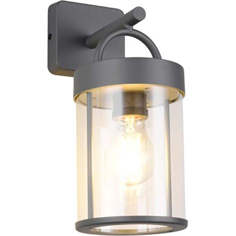 Außenwandleuchte Außen Wandlampe Laterne Aluminium anthrazit E27 H 29 cm