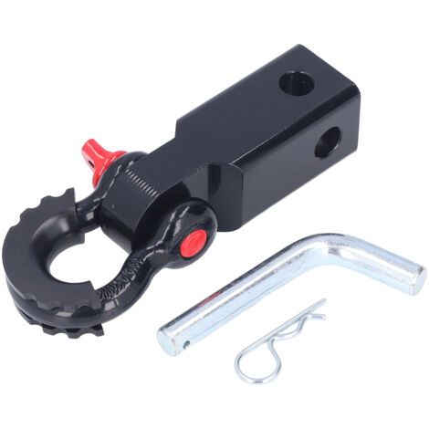 RHG Récepteur d'attelage à manille universel 2 pouces, accessoires de remorquage de récupération de véhicule en acier pour voitures camions jeepsnoir (1/5)