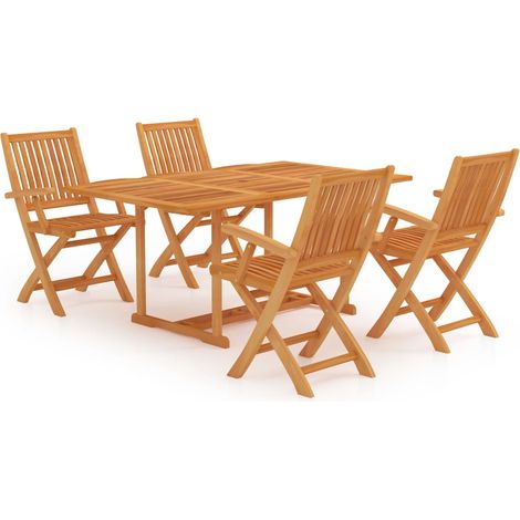 Maison Exclusive - Set da Pranzo da Giardino 5 pz in Legno Massello di Teak