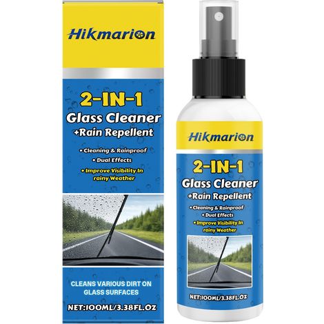 2-in-1 Glasreiniger für klare Sicht bei Regenwetter und die tägliche Reinigung von Windschutzscheiben und Rückspiegeln – 100 ml -- DTEKGAZ (1/5)