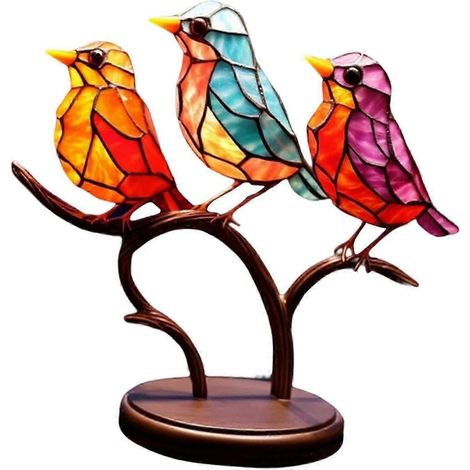 Sculptures d'oiseaux en métal, figurines décoratives pour bureau, centre de table artistique, statues d'oiseaux, décoration intérieure pour salle à manger, table de pendaison de crémaillère ou bureau- (1/5)