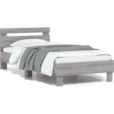 Cadre de lit avec tête de lit sonoma gris 90x200 (1/5)