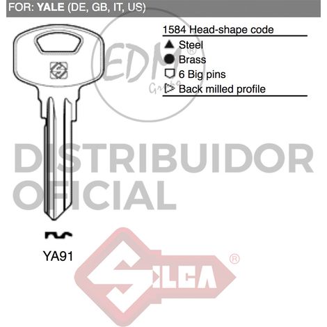CLEF EN ACIER POUR CYLINDRE YA91 - YALE
