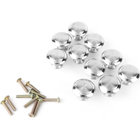10 Poignées de tiroir rondes en acier inoxydable, accessoires de placard pour meubles de cuisine