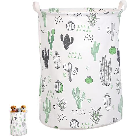 Cesto de ropa plegable con estampado de cactus, para ropa sucia, juguetes, baño o habitación infantil. (1/4)