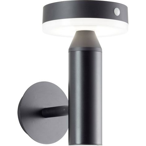 Applique d'extérieur LED brillante Magua Lampe d'extérieur LED avec solaire, 20 cm, 350 lm, 4000 K, métal, noir (1/5)