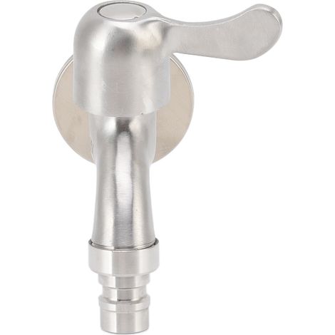 Robinet de machine à laver G1/2 étanche à eau froide, en acier inoxydable, fixation murale pour jardin et cuisine. (1/5)