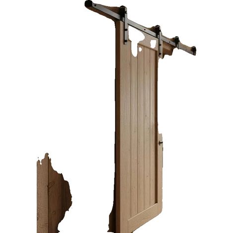 Schiebetürbeschläge, Kohlenstoffstahl, 150 kg Tragfähigkeit, armeegrün (1/2)