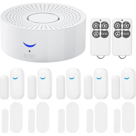 Système d'alarme de sécurité Wi-Fi intelligent avec alarmes multifonctions, capteurs de porte et de fenêtre et surveillance magnétique du domicile