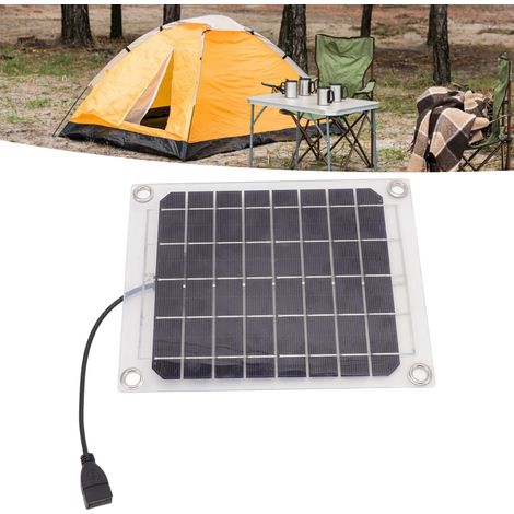 10-W-Tragbares Solarpanel – Doppelseitig transparent mit USB-Anschluss und Saugnapf – Solarladepanel für Reisen und Camping (1/5)