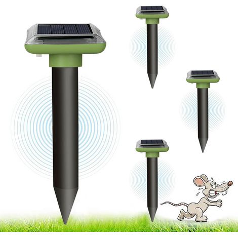 Répulsif Solaire pour Taupes, échiquier Taupe, répulsif Taupes ultrasons solaires, répulsif pour Les Taupes, répulsif Taupe, Anti-Taupe ultrasons solaires, répulsif pour Serpent (4 Pack) (1/5)