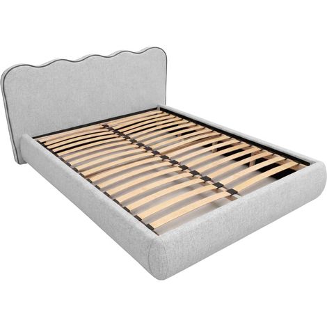 SPELLO - Lit tissu lisse 140x200cm Gris clair (1/5)
