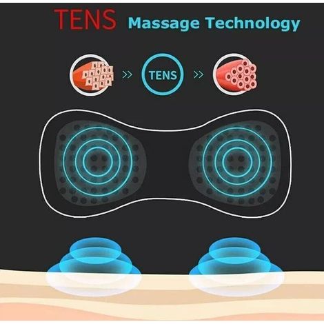 Masseur Cervical, Cou, Dos, Jambe, Genou et Muscles Pack +4 Tampons - Électrique et Portable - 6 Vitesse - Dispositif de Massage des Élections Sans Fil (1/4)