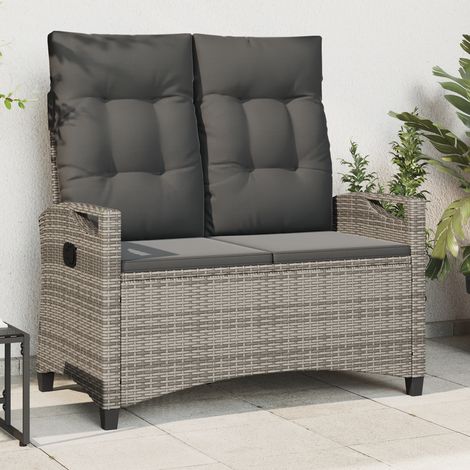 Maison Exclusive - Gartenbank mit Kissen Grau und Dunkelgrau 105 (1/5)