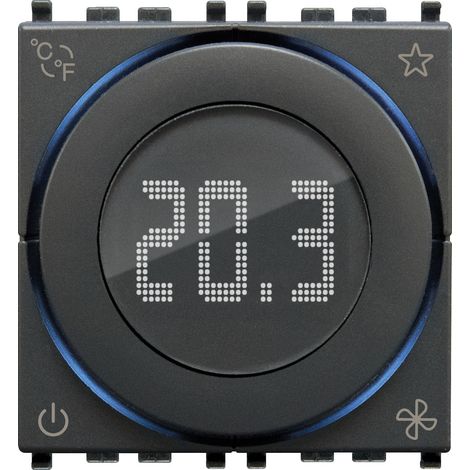 Termostato con rotella domotico 2 moduli IoT Grigio Vimar 02974