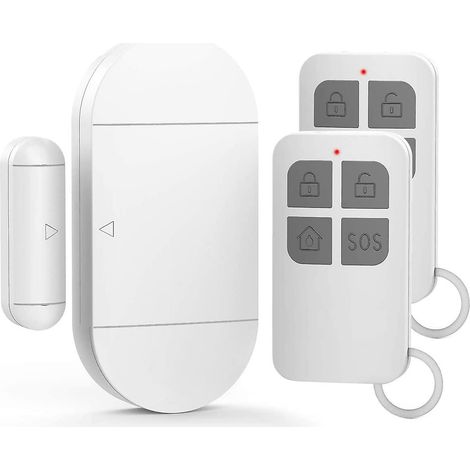Système d'alarme sans fil pour portes et fenêtres avec sirène de 130 dB et 2 télécommandes (1/5)