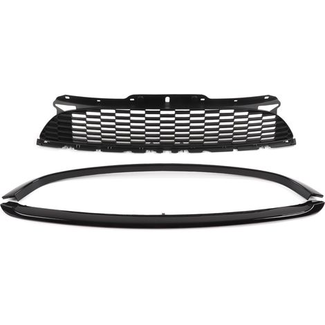 Kit de 3 pièces noir brillant pour moulure de capot avant, calandre et contour, compatible avec R55 R56 R57 R58 R59 S JCW (1/5)