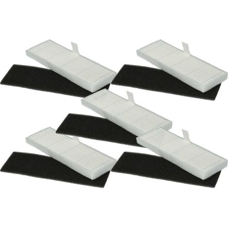 vhbw Set filtros compatible con Laresar Mars01, L6 Nex, L6 Pro robot aspirador - 10x filtro repuesto (filtro de espuma, filtro de polvo fino)