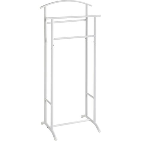 Valet de nuit double en métal Blanc - Longueur 48 x Hauteur 107 x Profondeur 36 cm (1/5)
