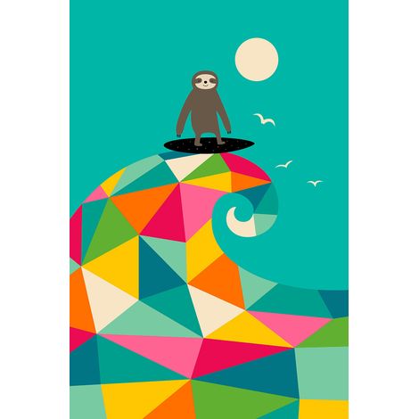 Tableau enfant surf session colorée Toile imprimée (1/5)