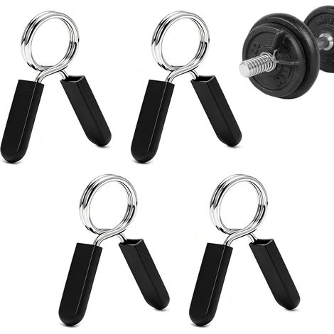 4 Pièces Pince Haltere 25Mm, Colliers À Ressort En Acier Pour Barres De Musculation, Maintien Sécurisé Pour Haltérophilie, Bodybuilding Et Exercices De Force (1/5)