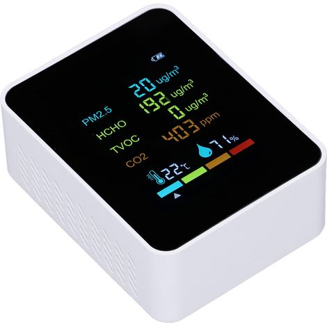 Détecteur de particules fines 2COWT pour mesure qualité air, testeur PM2.5/PM10 avec batterie intégrée, appareil portable de contrôle environnemental (1/5)
