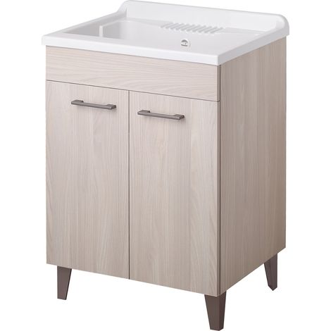 Lavatoio legno 2 ante interno 60x60 (H.85) vasca asse PP OLMO (1/5)