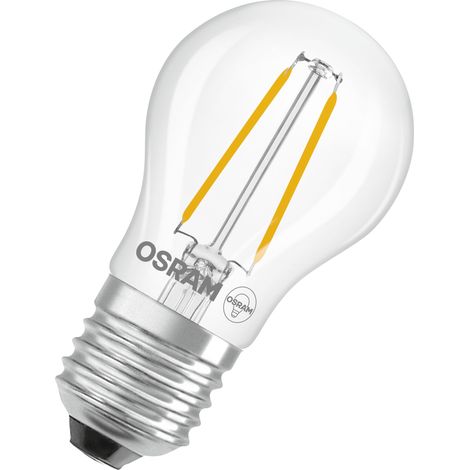 OSRAM Lampe LED  Superstar P25 Globe Filament dimmable, 2700 K blanc chaud, 1,8 W, E27, transparente, 250 lm, 15 000 h, pour lampes de table, lampes décoratives, éclairage d'accentuation