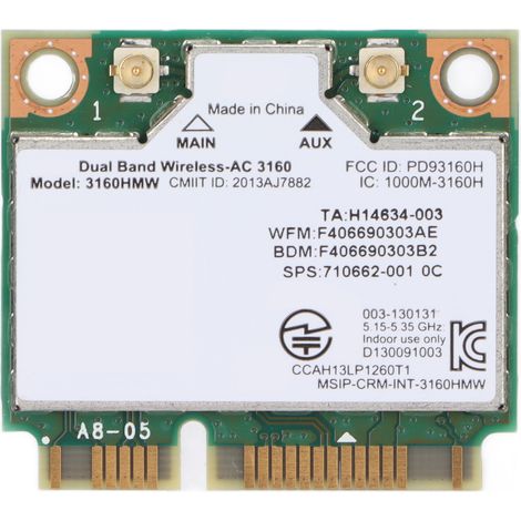 Carte réseau sans fil double bande 2,4 GHz 5 GHz, adaptateur Wi-Fi pour ordinateur, compatible Windows 7, 8, 10 (1/5)