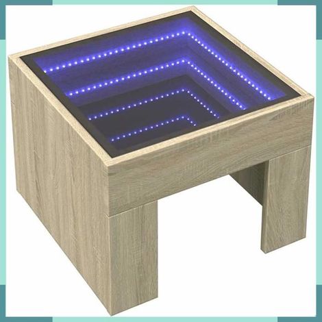 847597 Table basse avec LED infini chêne sonoma 40x40x30 cm (1/5)