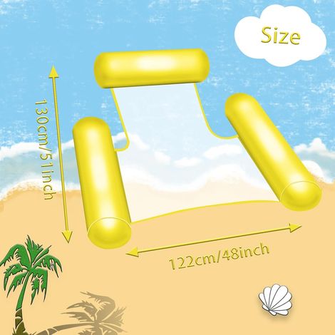Flottantes Hamac Piscine Gonflable Multi Usage 4 -En-1 Bouées Et Matelas Chaise Longue Portable Flotteur - Jaune (1/5)