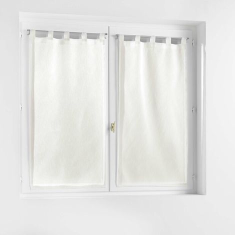 Paire droite passants 2 x 60 x 90 cm polycoton selena Blanc (1/3)