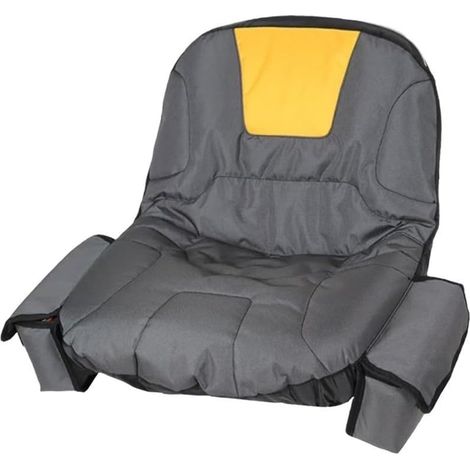 Housse Siège Jardinage 4 Poches Rangement Outils et Gants(Gray-yellow) (1/5)