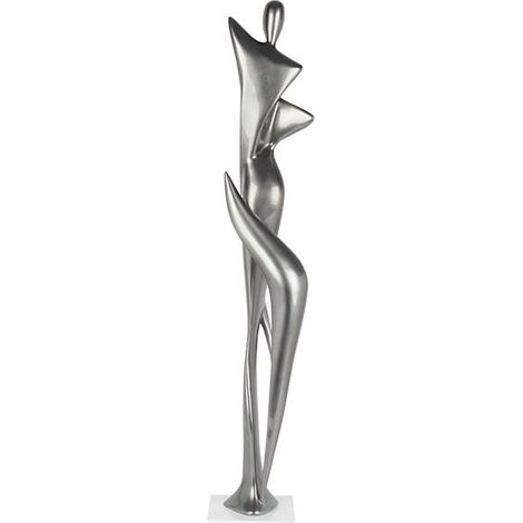 Sculpture moderne silhouette de femme couleur argent 70 cm (1/2)