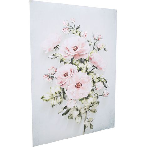 Lot de 3 tableaux décoratifs de roses peintes à la main (30 x 40 cm) pour salon ou bureau. (1/5)