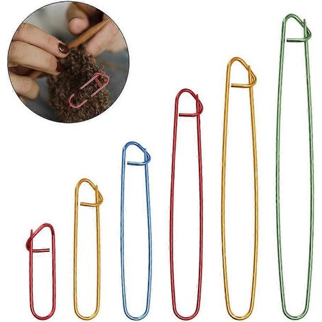 Lot de 6 supports de mailles à tricoter, supports de mailles pour laine, crochets pour loisirs créatifs (1/4)