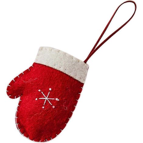 Décorations de Noël en feutrine rouge, formes originales, ornements de sapin, petits accessoires, décorations en bois, chaussettes de Noël décoratives (1/5)
