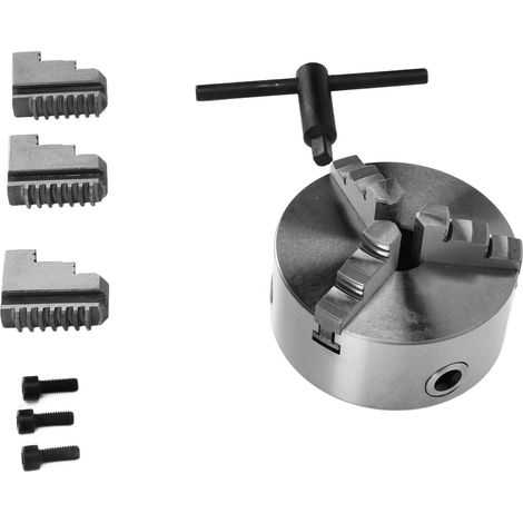 Mandrin de tour auto-centrant métal 3 mors, kit de rechange avec clé K11-125, pièce d'accessoire pour serrage précis. (1/5)