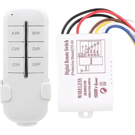 Fafeicy La Télécommande Contrle les Interrupteurs de Lampes, Installation Facile 20 M d'interrupteur de Distance sur un Code Spécial de 1000 W pour La Lampe à pour Floriglio (MR704 Charge à (1/5)