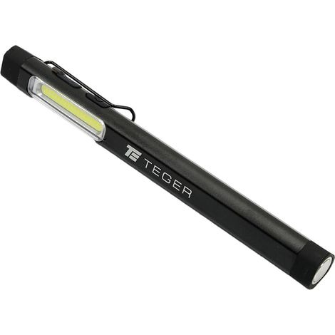 Stylo lampe torche LED COB en aluminium 400 lm, batterie 750 mAh rechargeable par USB Teger (1/4)