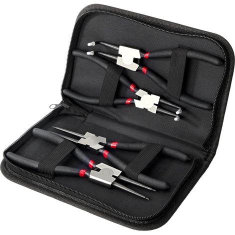 4 PCS Pinces à Circlips, Outil de Pince à Anneau Interne et Externe de 7", Pinces Droites et Coudes Adaptées au Ressort Pince C Clip à Ressort de Précision avec Sac de Rangement (1/5)