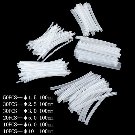 Tubo termorretráctil de 150 x 100 mm, relación de contracción 2:1, de poliolefina, transparente. (1/5)
