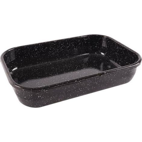 Bandeja rectangular esmaltada para asar de 4,8 l, 38 x 24,5 x 7 cm.